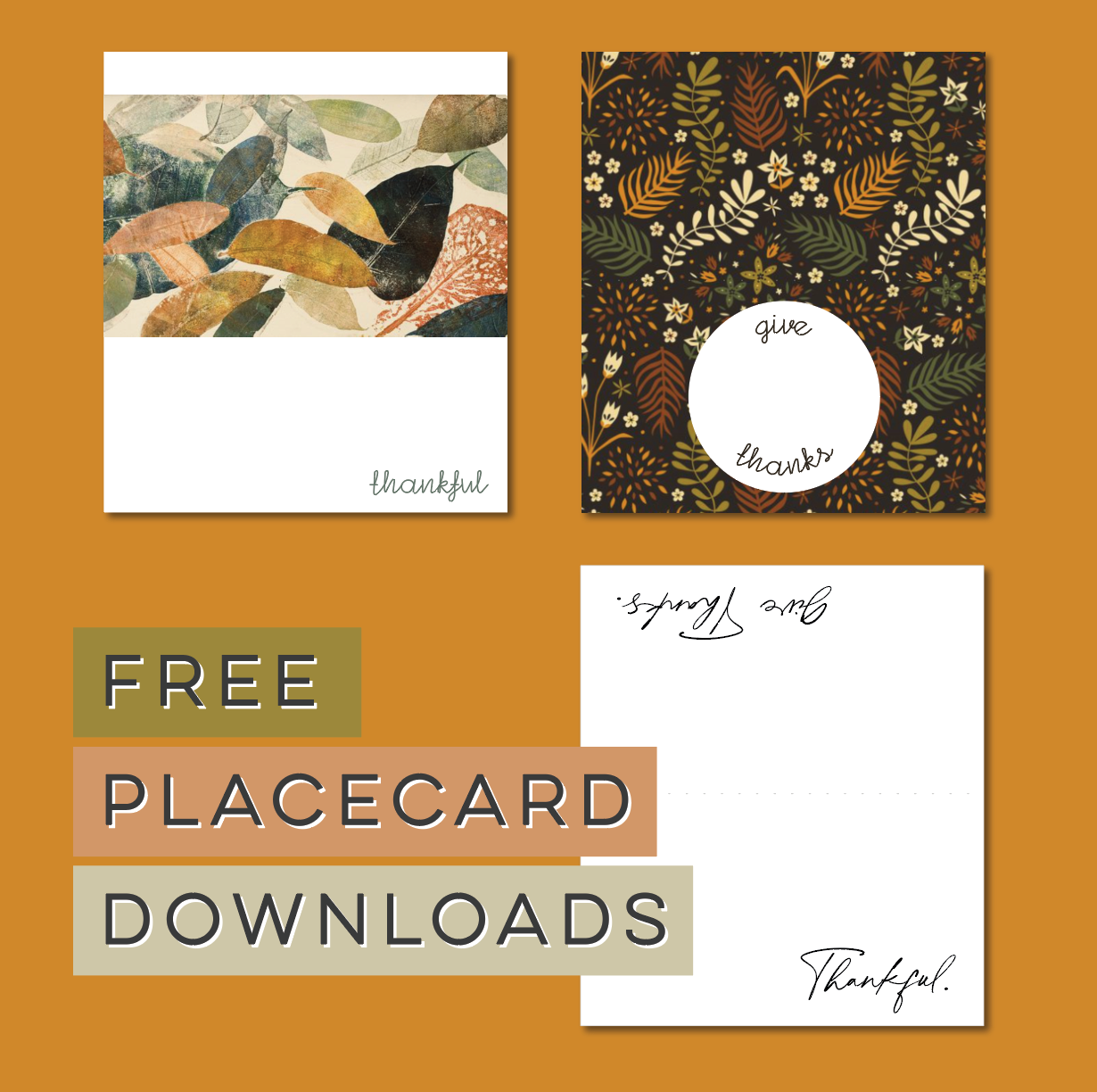 Free Thanksgiving Placecards